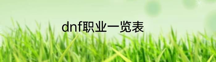 dnf职业一览表