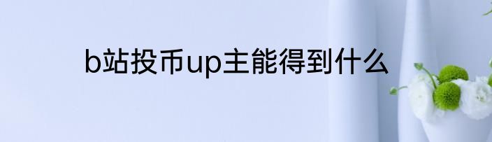 b站投币up主能得到什么