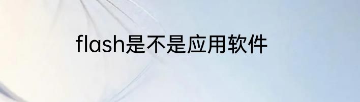 flash是不是应用软件