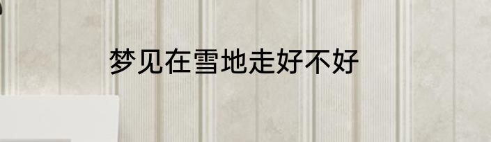 梦见在雪地走好不好