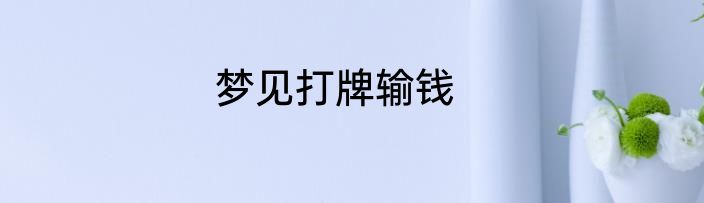 梦见打牌输钱