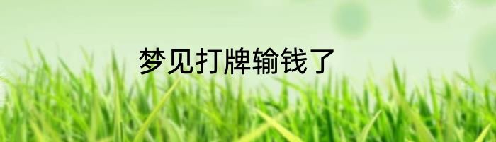梦见打牌输钱了