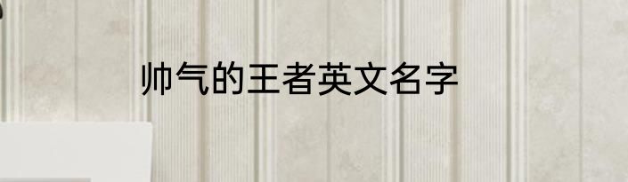 帅气的王者英文名字