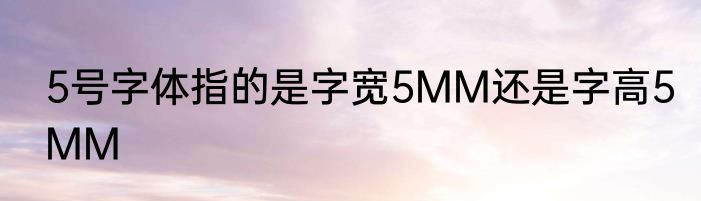 5号字体指的是字宽5MM还是字高5MM