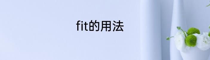 fit的用法