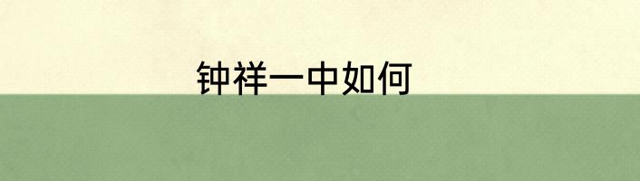 钟祥一中如何