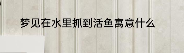 梦见在水里抓到活鱼寓意什么