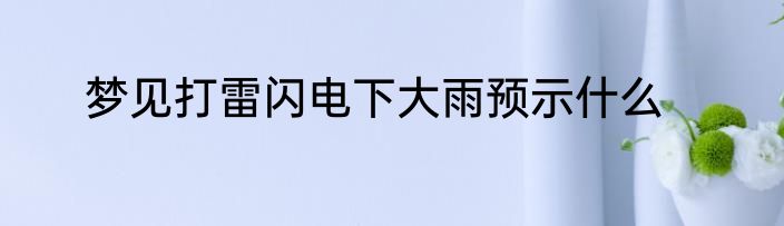梦见打雷闪电下大雨预示什么
