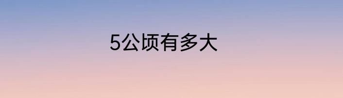 5公顷有多大