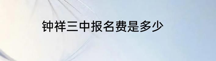 钟祥三中报名费是多少