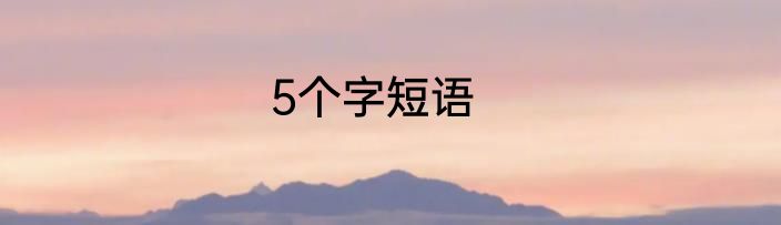 5个字短语