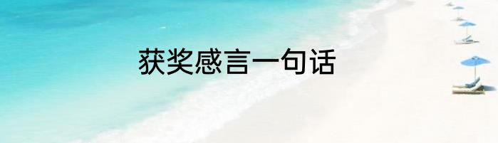 获奖感言一句话
