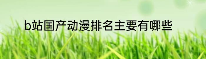 b站国产动漫排名主要有哪些