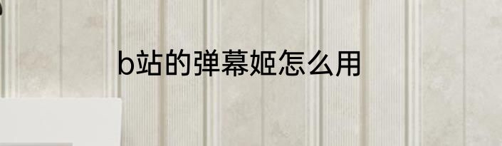 b站的弹幕姬怎么用