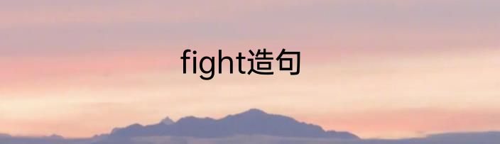 fight造句
