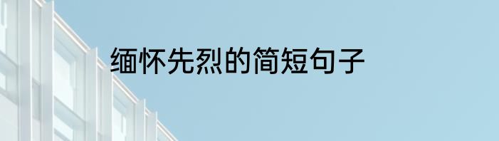 缅怀先烈的简短句子