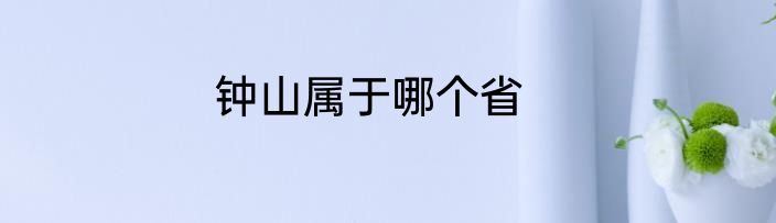 钟山属于哪个省