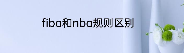 fiba和nba规则区别