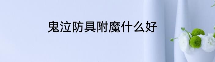 鬼泣防具附魔什么好