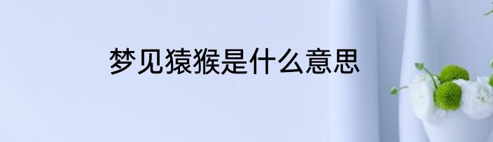 梦见猿猴是什么意思