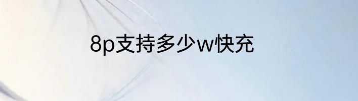 8p支持多少w快充