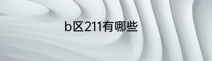 b区211有哪些