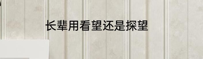 长辈用看望还是探望