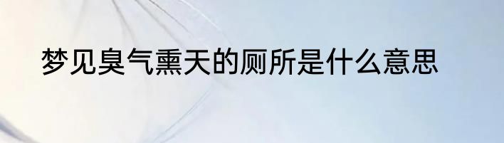 梦见臭气熏天的厕所是什么意思