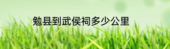 勉县到武侯祠多少公里