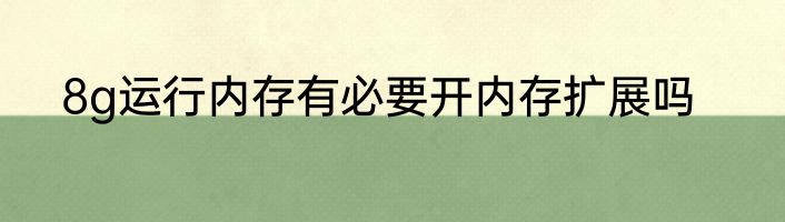 8g运行内存有必要开内存扩展吗