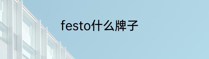 festo什么牌子