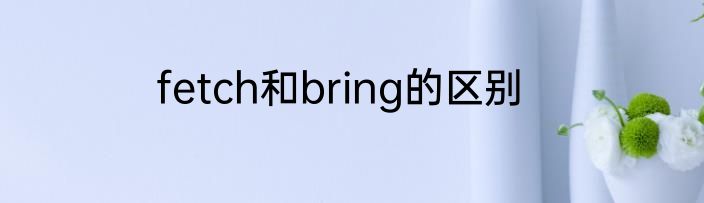 fetch和bring的区别