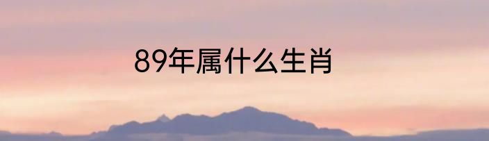 89年属什么生肖