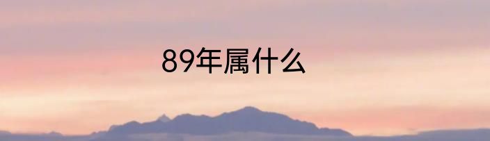 89年属什么