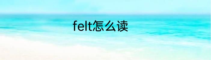 felt怎么读
