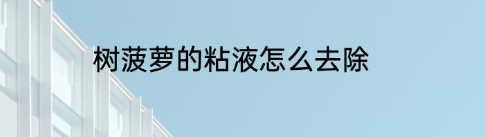 树菠萝的粘液怎么去除