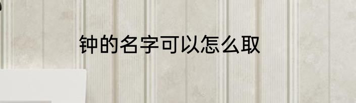 钟的名字可以怎么取