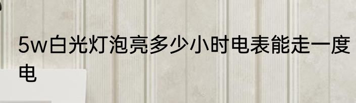 5w白光灯泡亮多少小时电表能走一度电