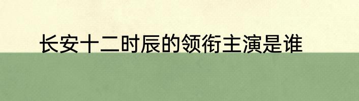 长安十二时辰的领衔主演是谁