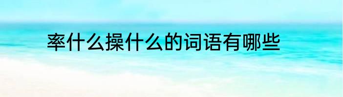 率什么操什么的词语有哪些