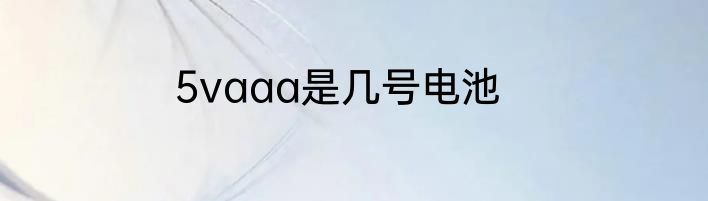 5vaaa是几号电池