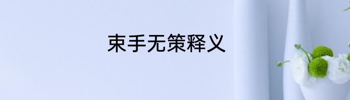 束手无策释义