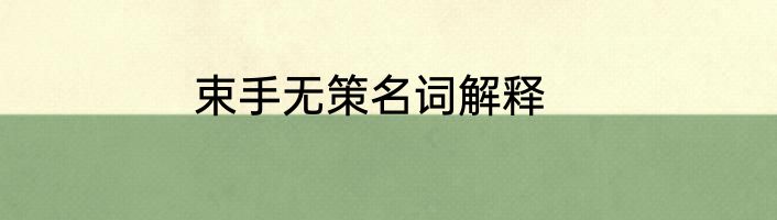 束手无策名词解释