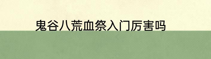 鬼谷八荒血祭入门厉害吗