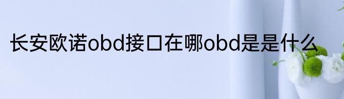 长安欧诺obd接口在哪obd是是什么