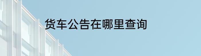 货车公告在哪里查询