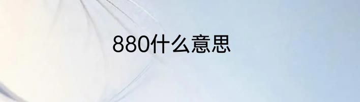 880什么意思