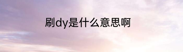 刷dy是什么意思啊