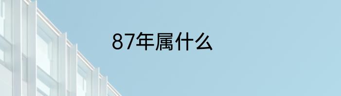 87年属什么