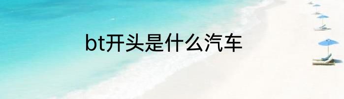 bt开头是什么汽车